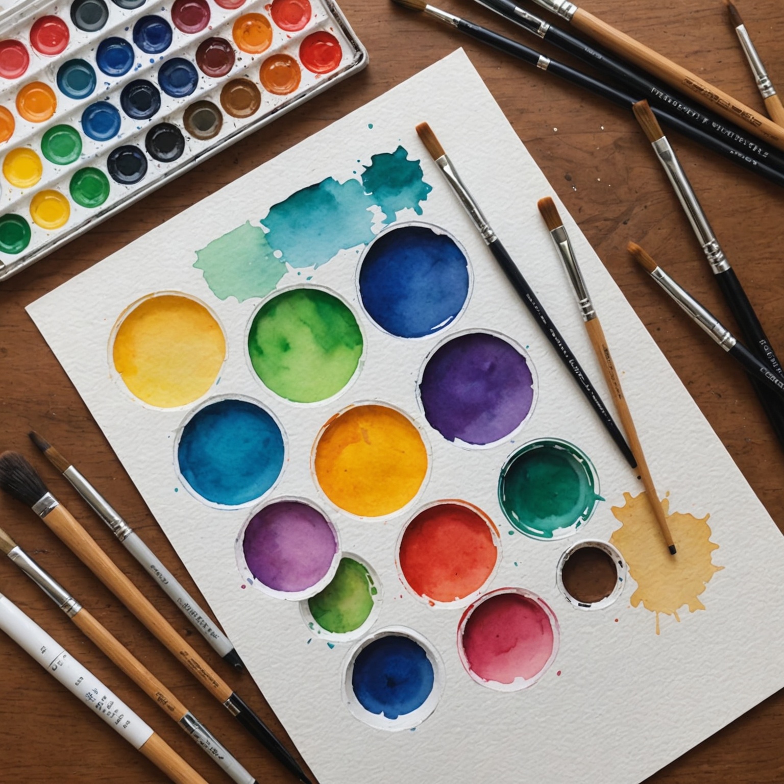 Beginner's watercolor setup Beginner's watercolor setup