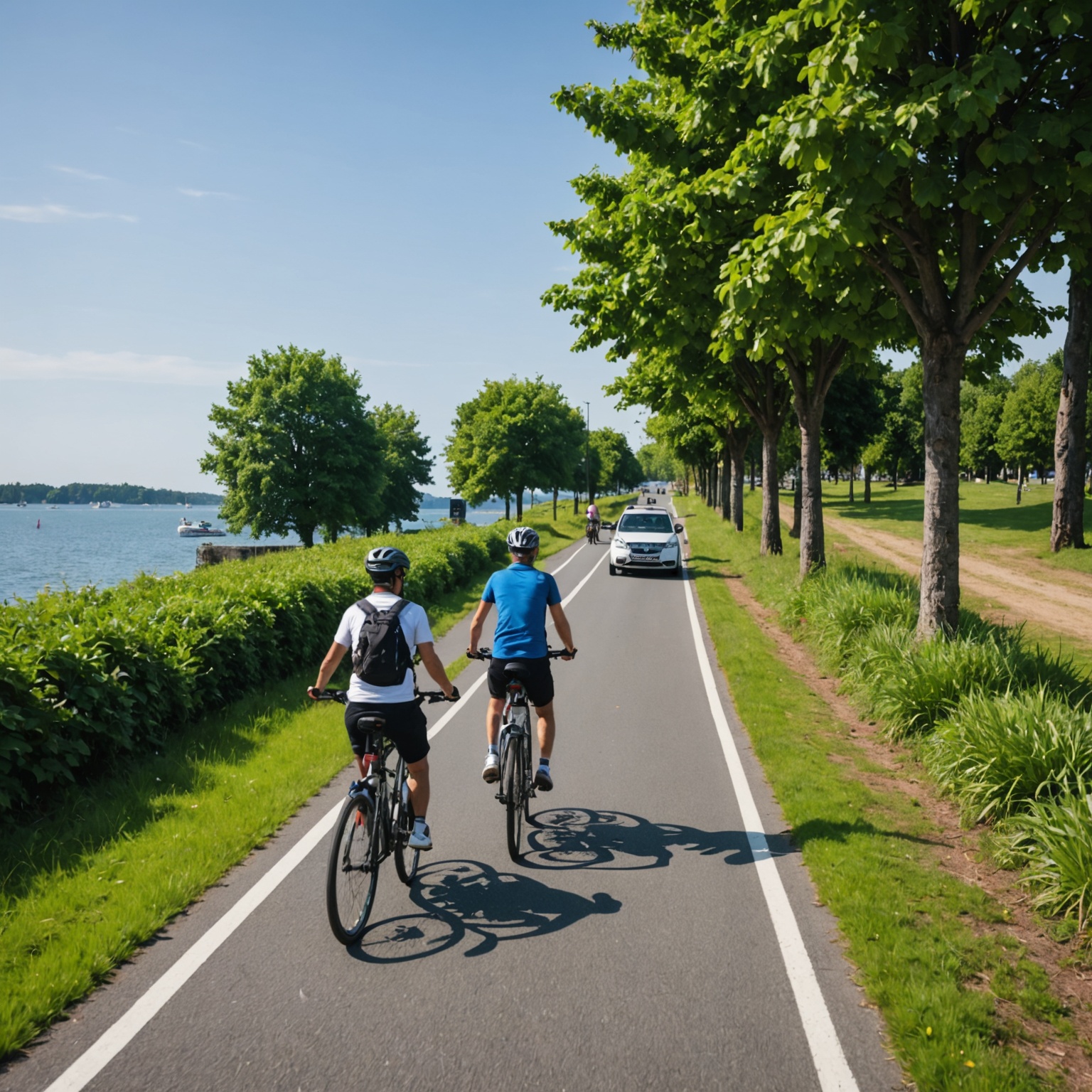 Bicycle paths on car-free island Bicycle paths on car-free island