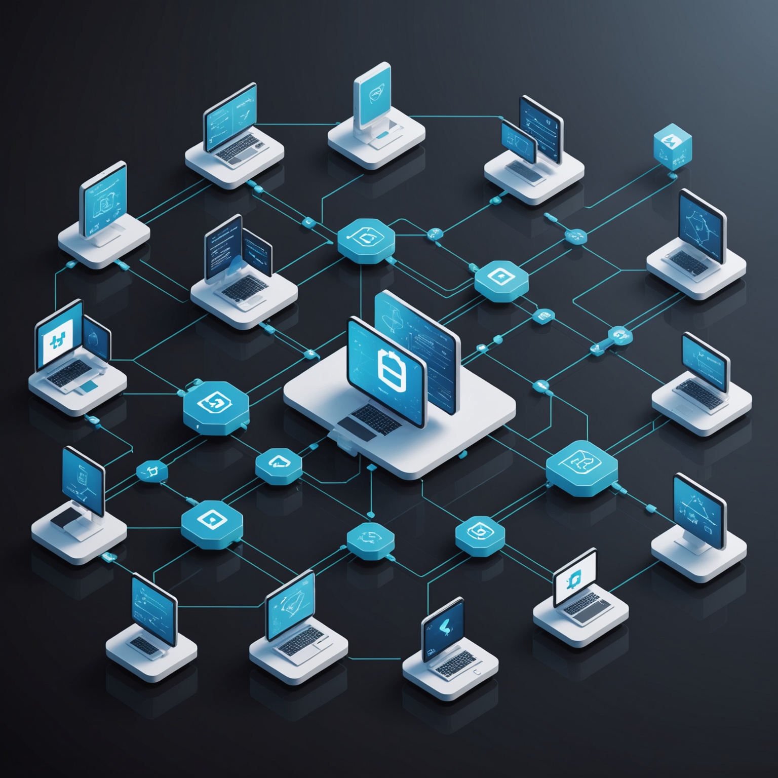Blockchain technology in healthcare illustration Blockchain technology in healthcare illustration