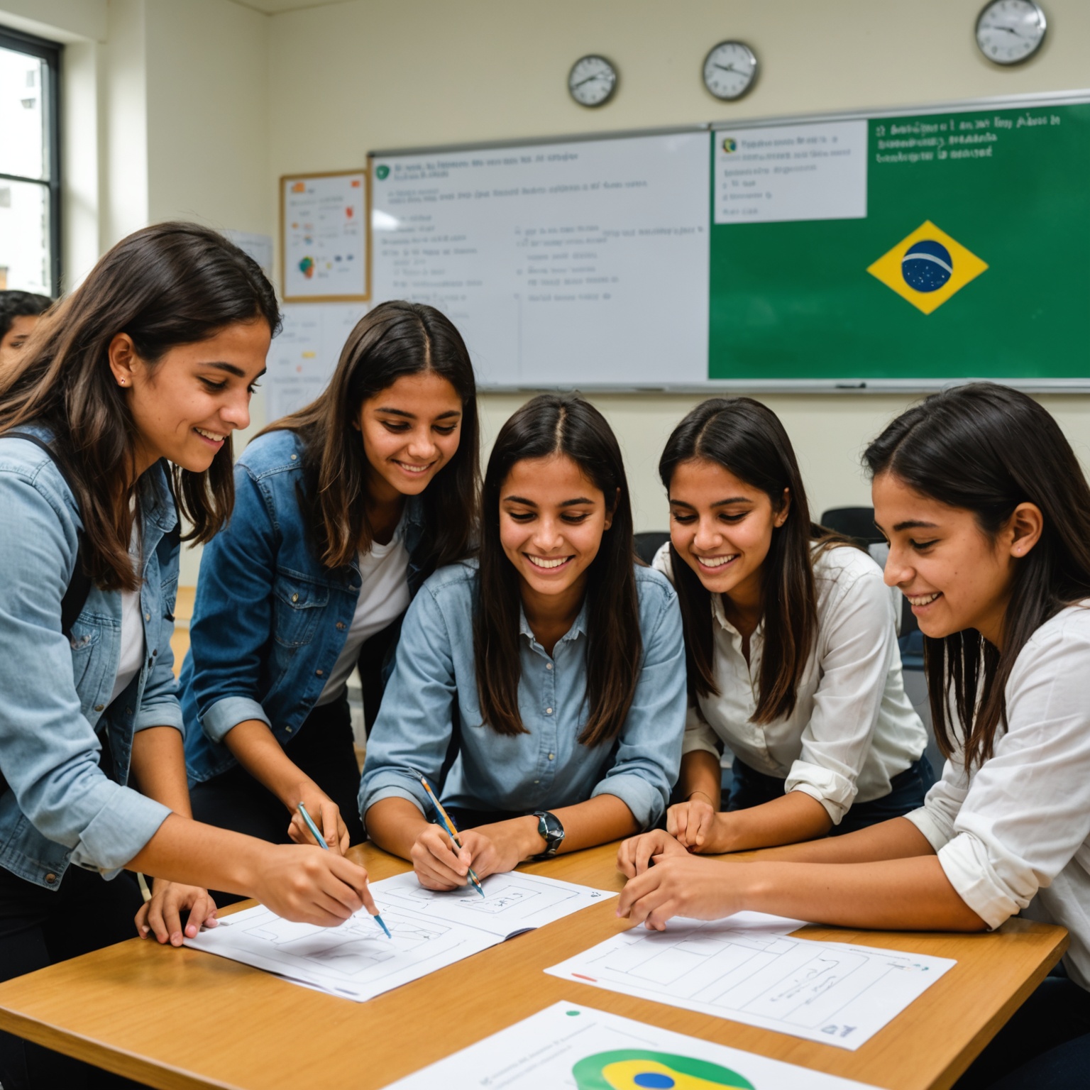 Brazilian students in classroom Brazilian students in classroom