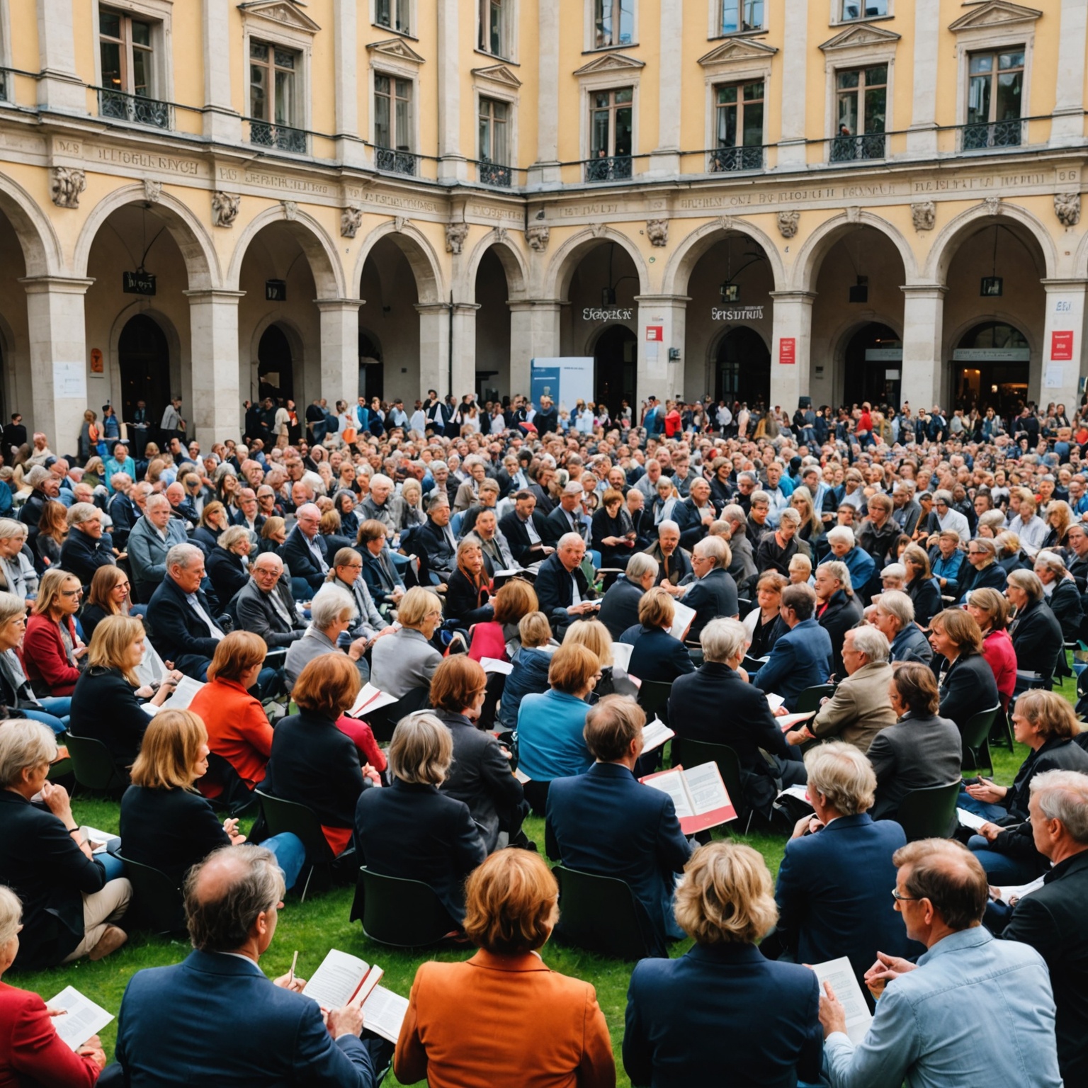 Crowd at Munich Literature Festival Crowd at Munich Literature Festival