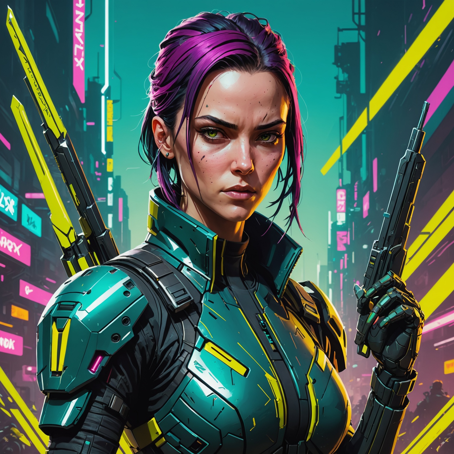 Cyberpunk 2077 character with Mantis Blades Cyberpunk 2077 character with Mantis Blades