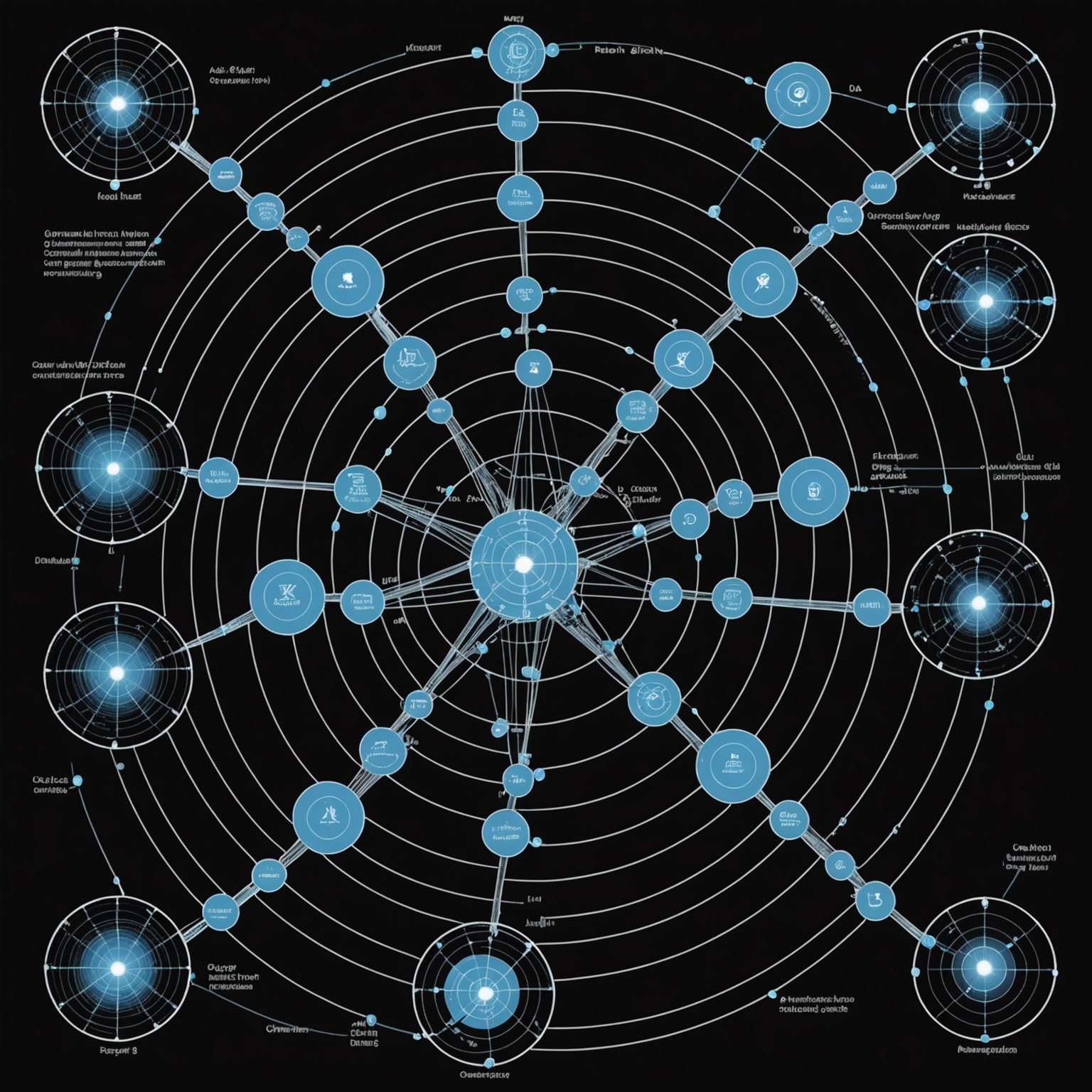 Diagramm eines Quantenkommunikationsnetzwerks Diagramm eines Quantenkommunikationsnetzwerks