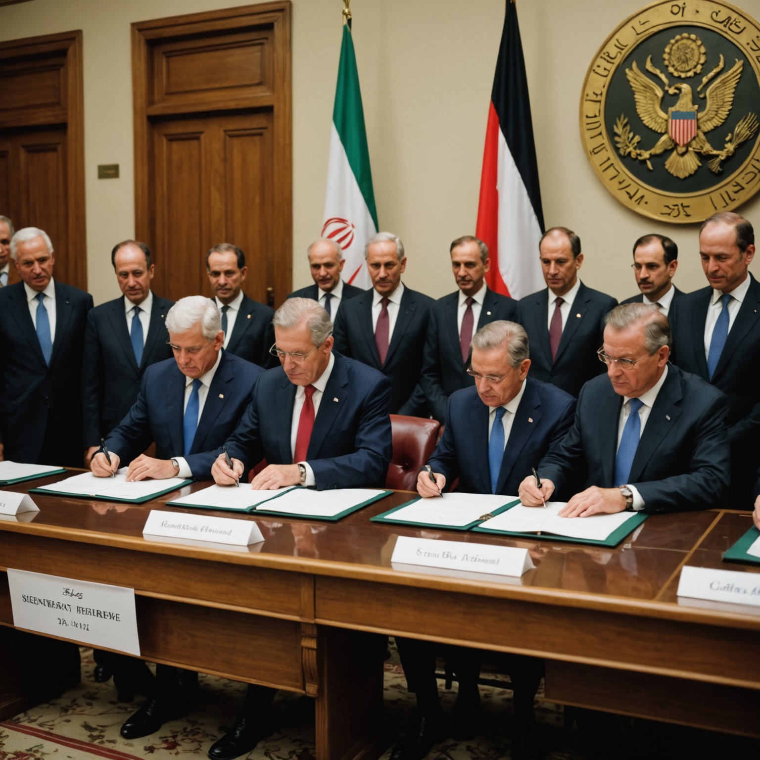 Diplomats Signing Middle East Peace Agreement