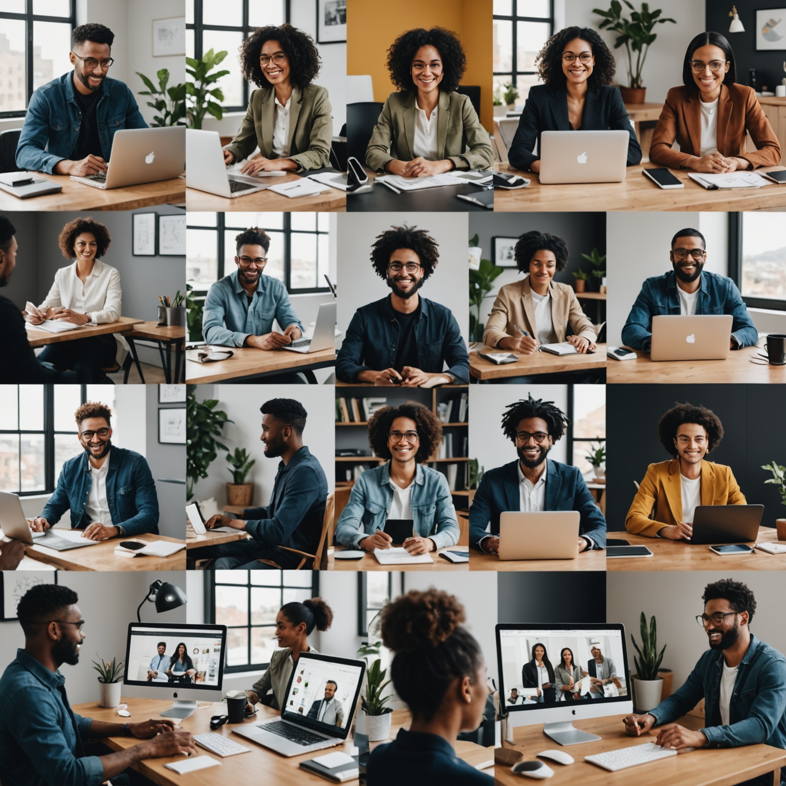 Diverse Remote Workers Digital Collage