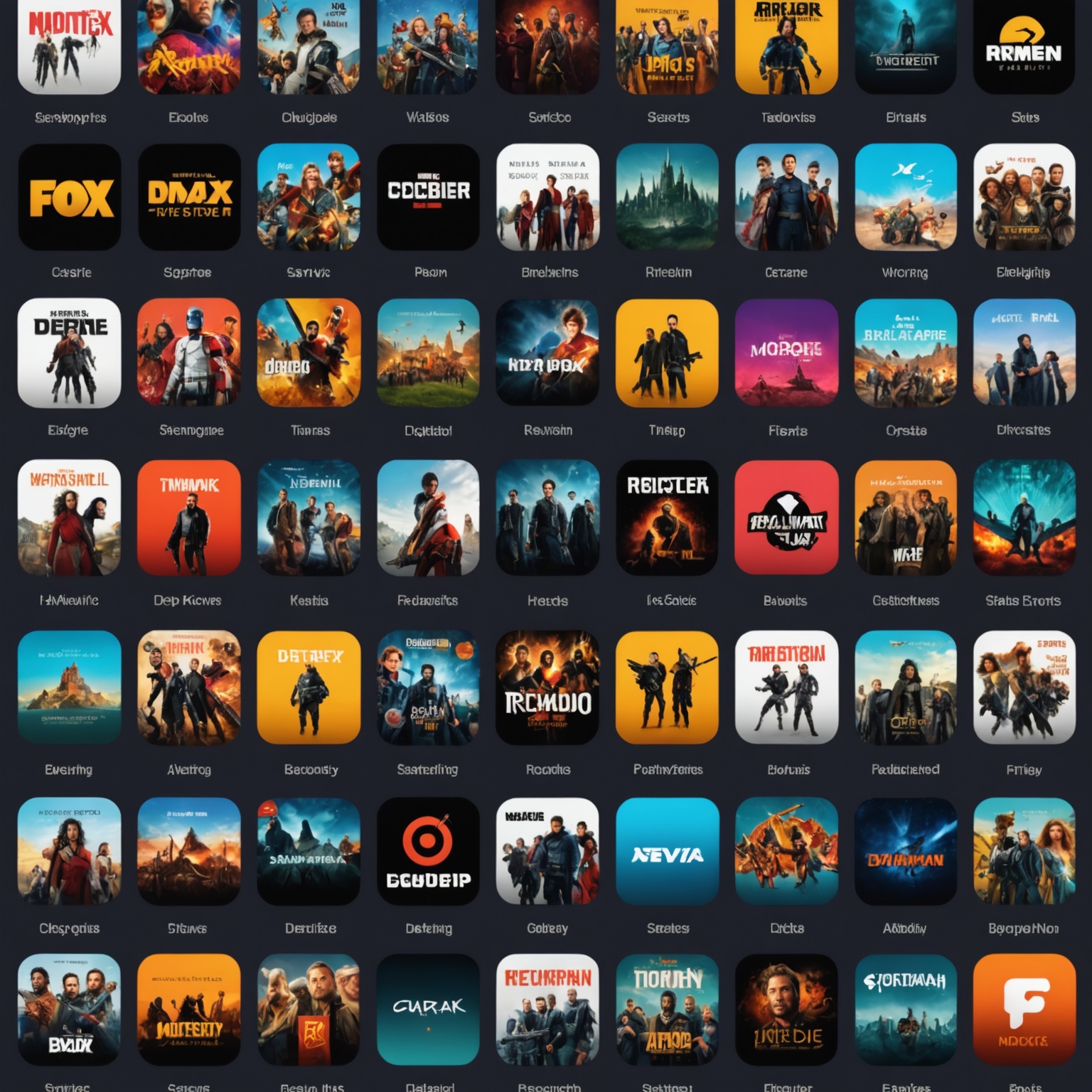 Diverse movie genres on streaming service Diverse movie genres on streaming service