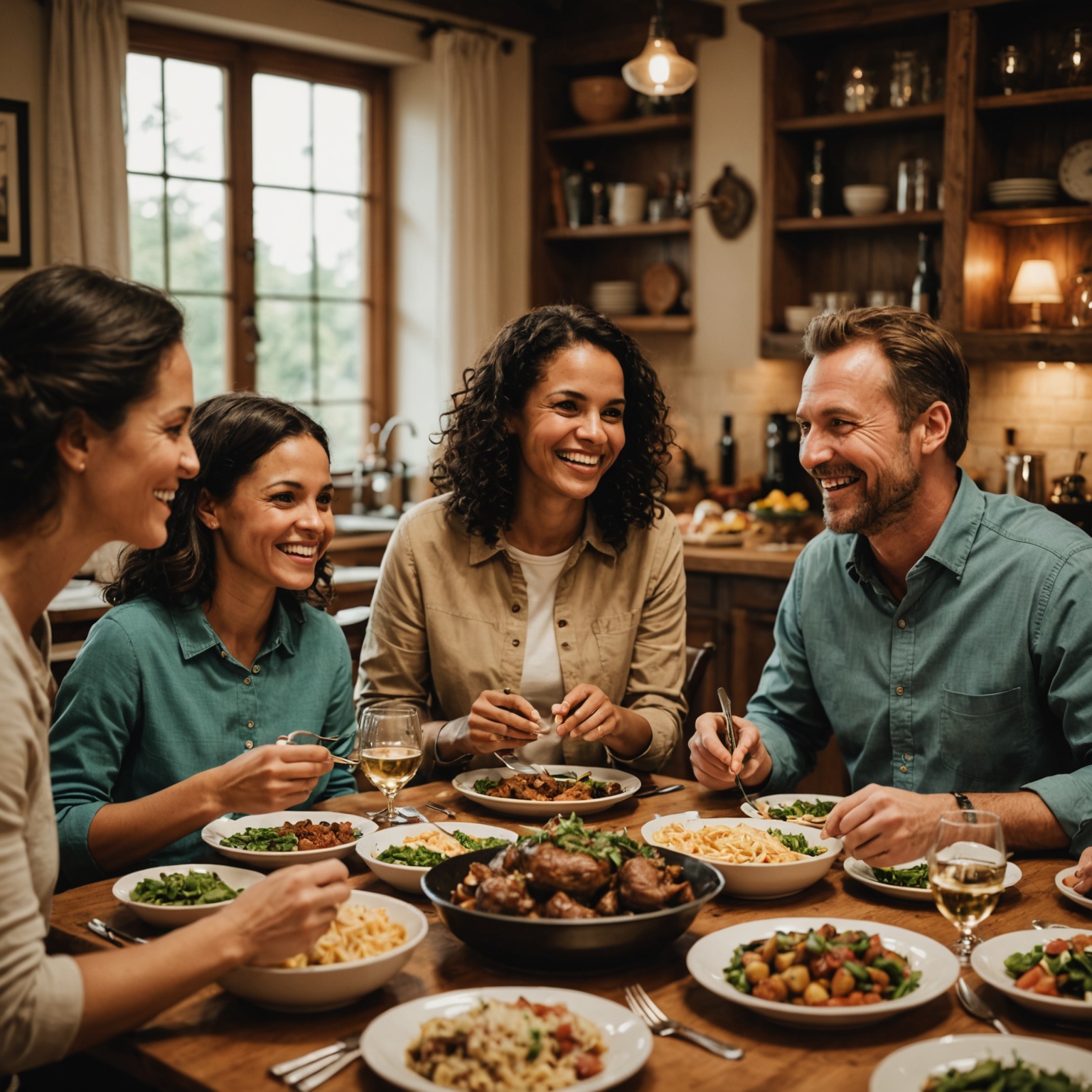Family Enjoying Traditional Dinner Family Enjoying Traditional Dinner