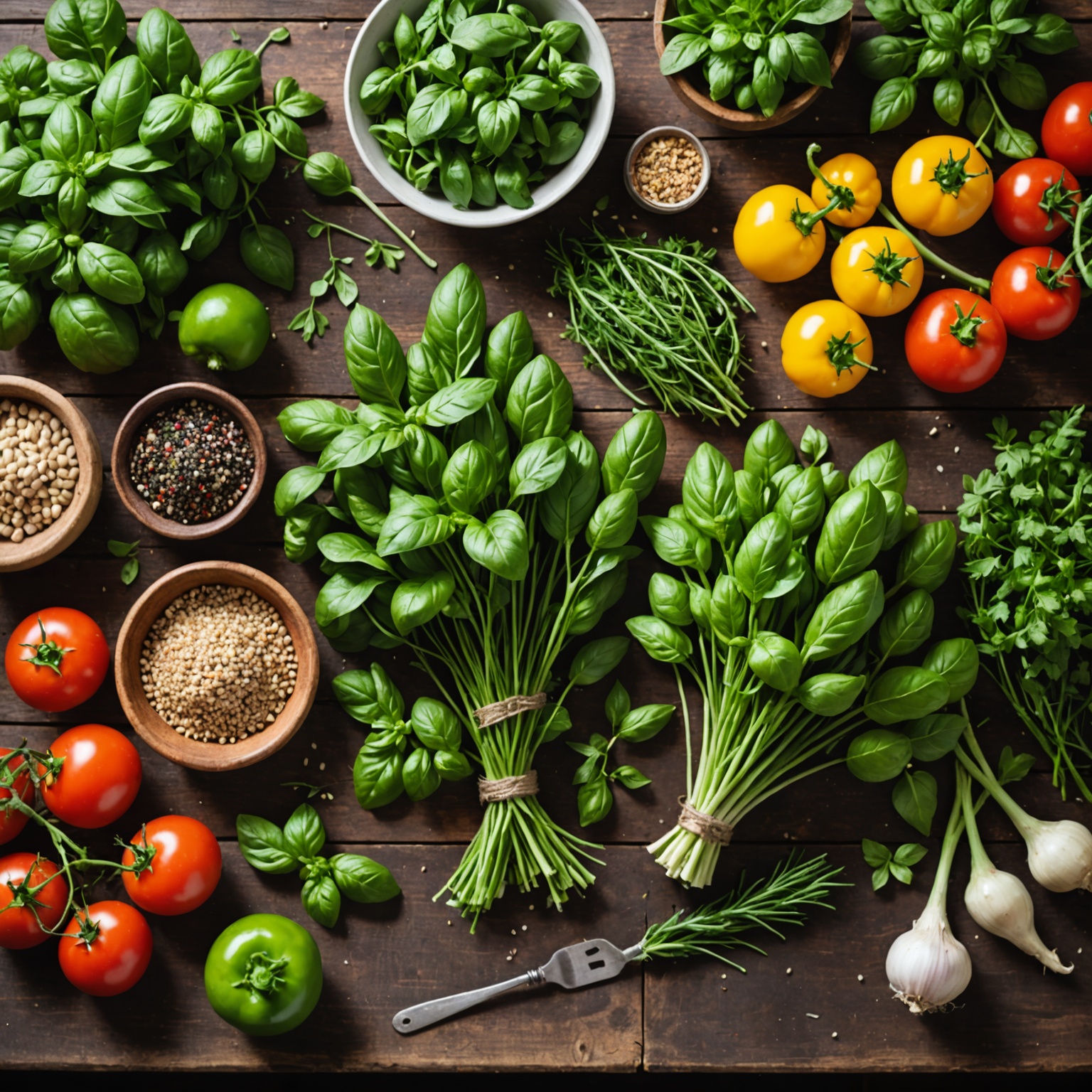 Fresh herbs and vegetables