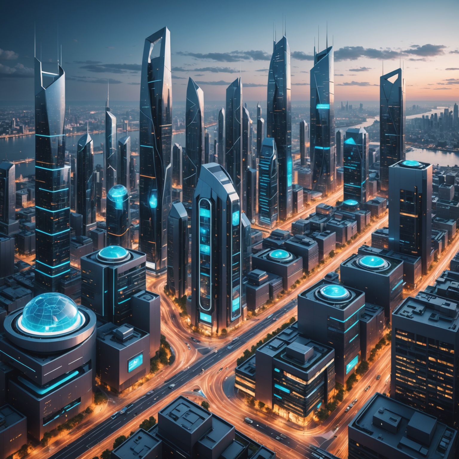 Futuristic smart city illustration Futuristic smart city illustration