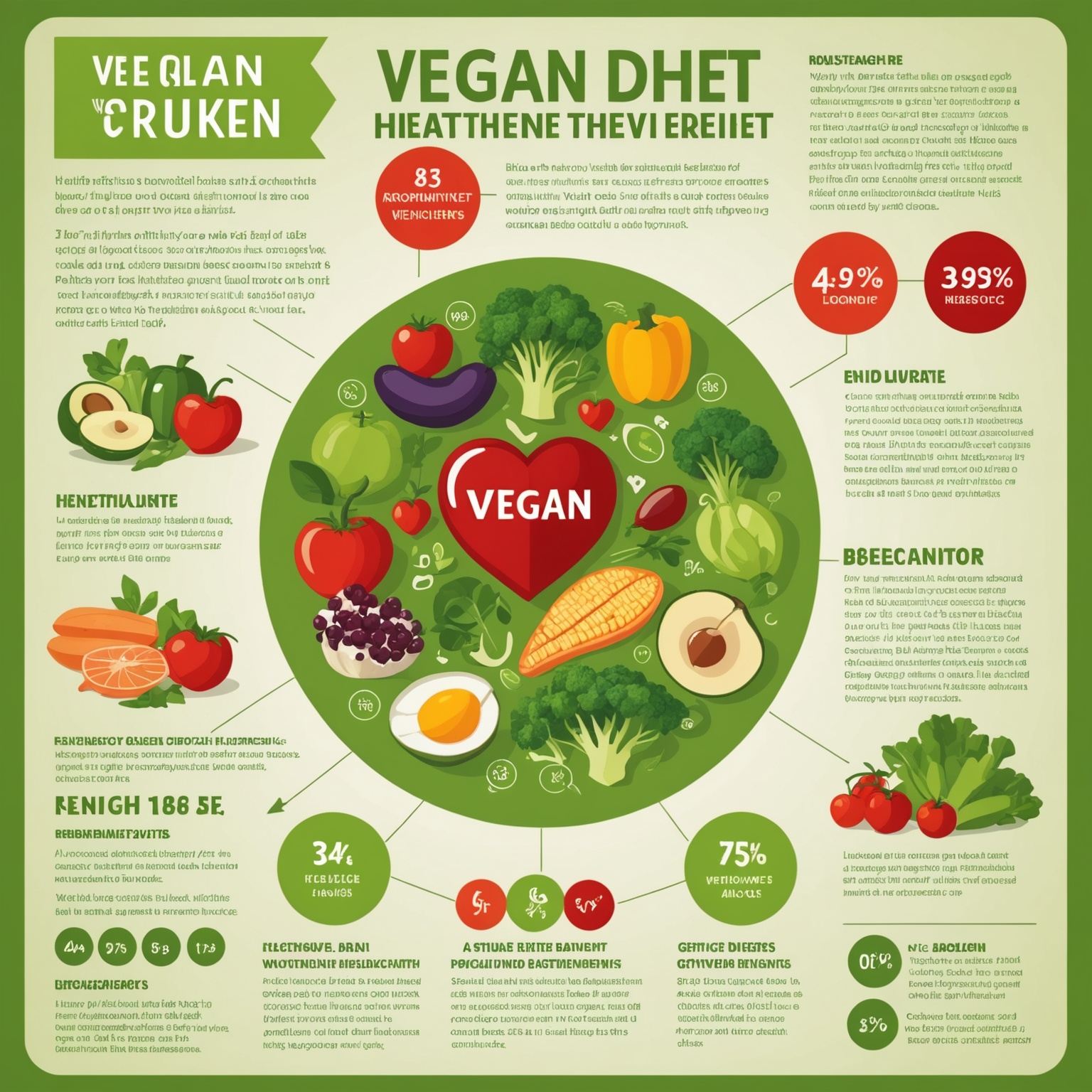 Health Benefits of Vegan Diet Infographic