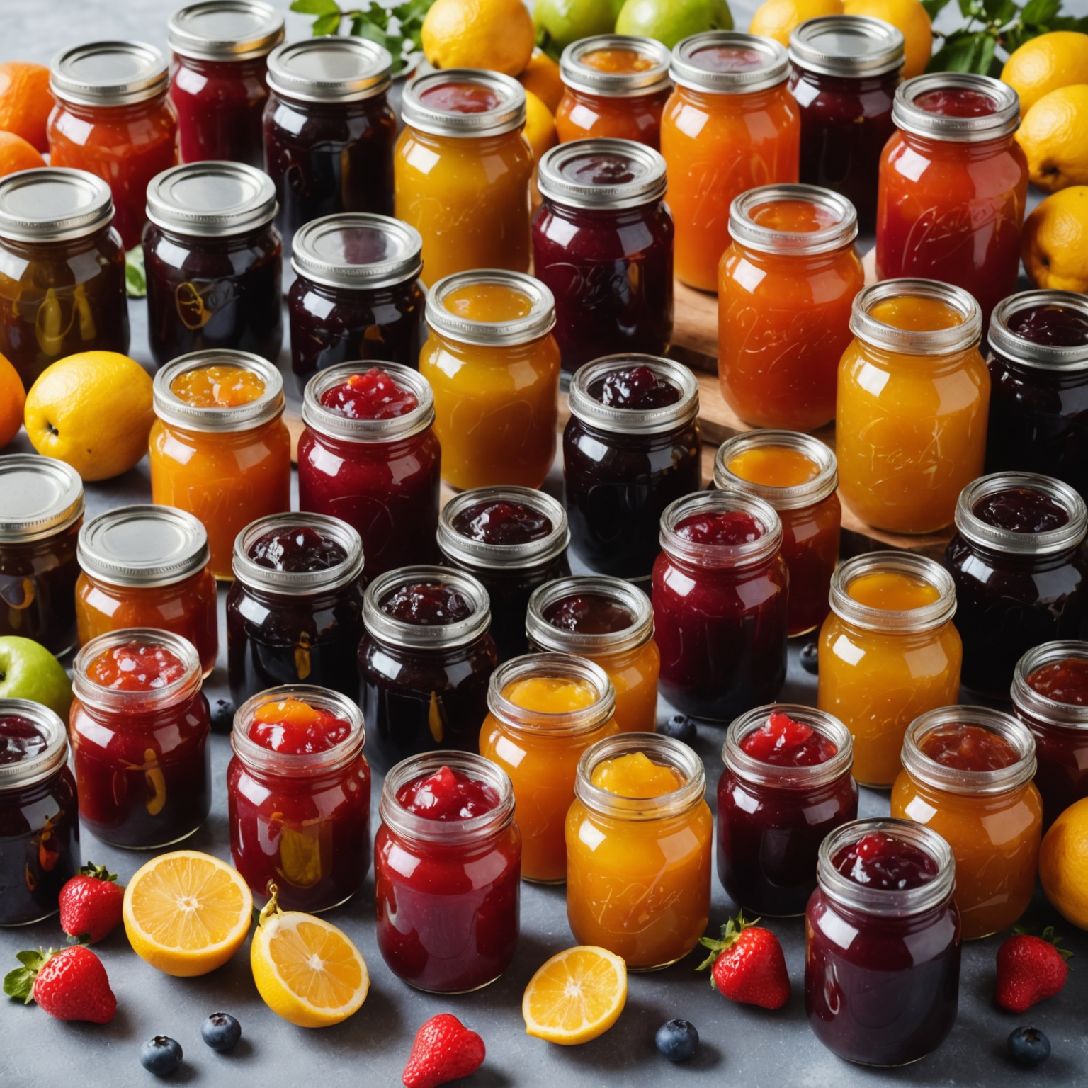 Homemade jams variety