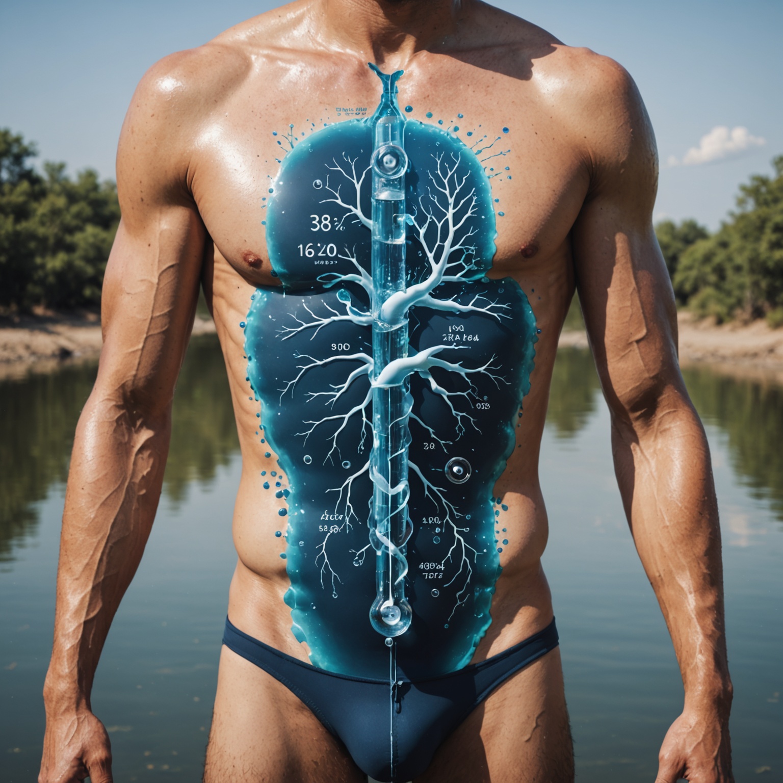 Human body water percentage