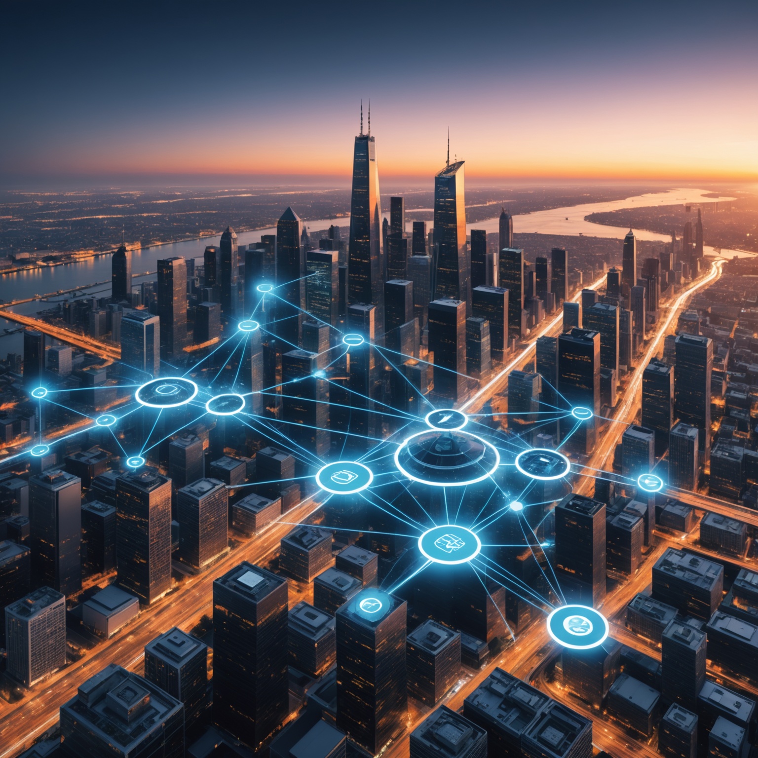 Illustration eines Edge Computing Netzwerks Illustration eines Edge Computing Netzwerks