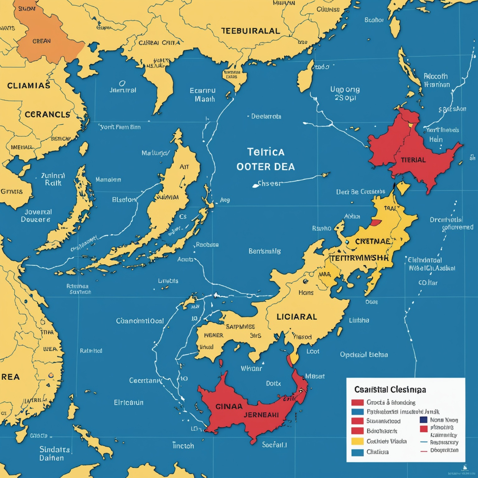 Map of territorial claims in the South China Sea Map of territorial claims in the South China Sea