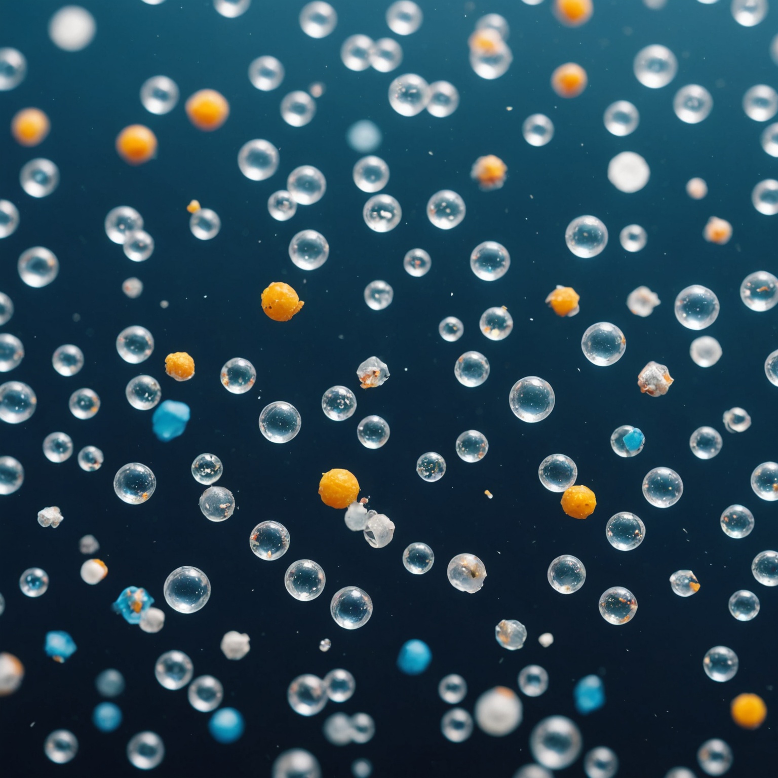 Microplastic particles in water