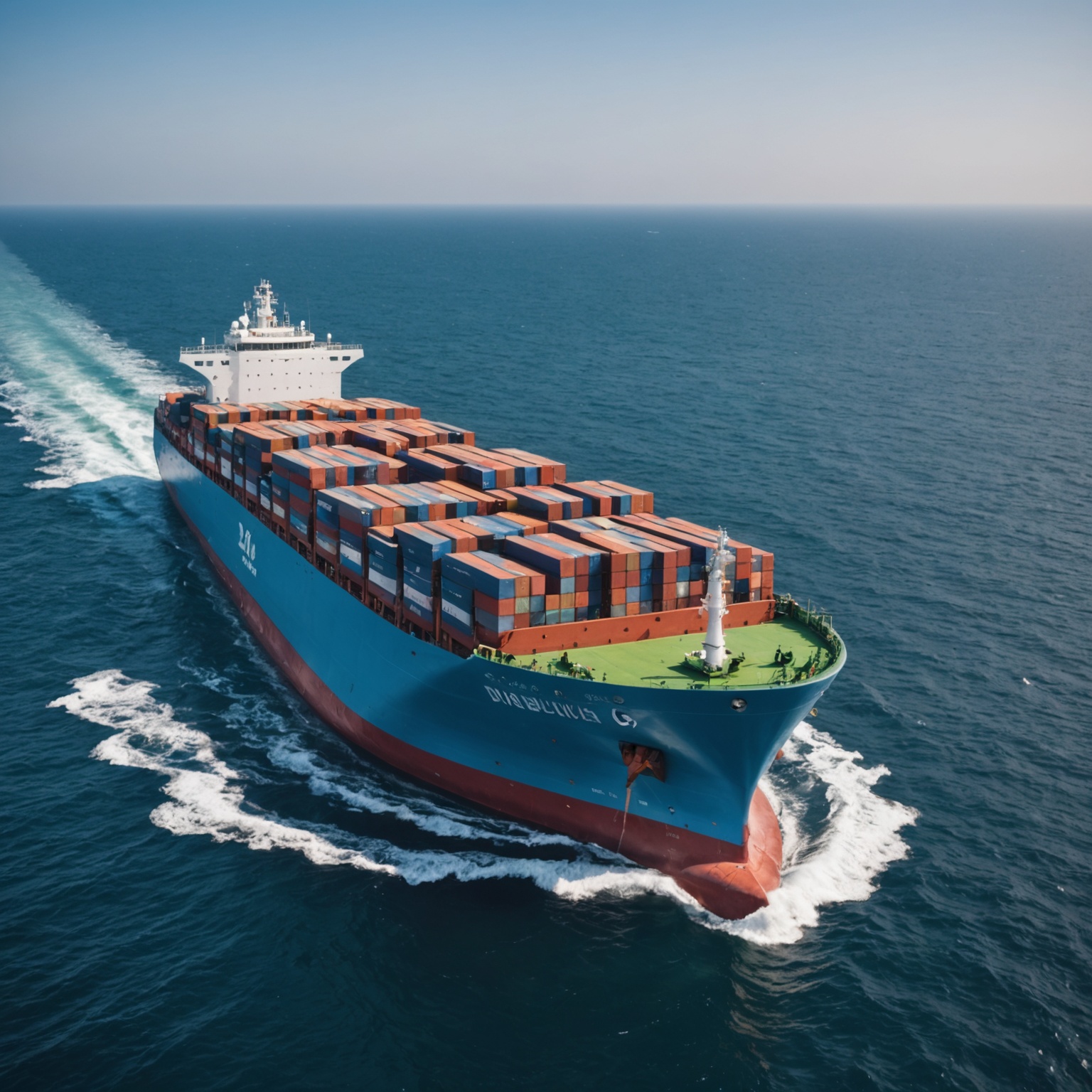 Modern Cargo Ship with Emission Reduction Technology Modern Cargo Ship with Emission Reduction Technology