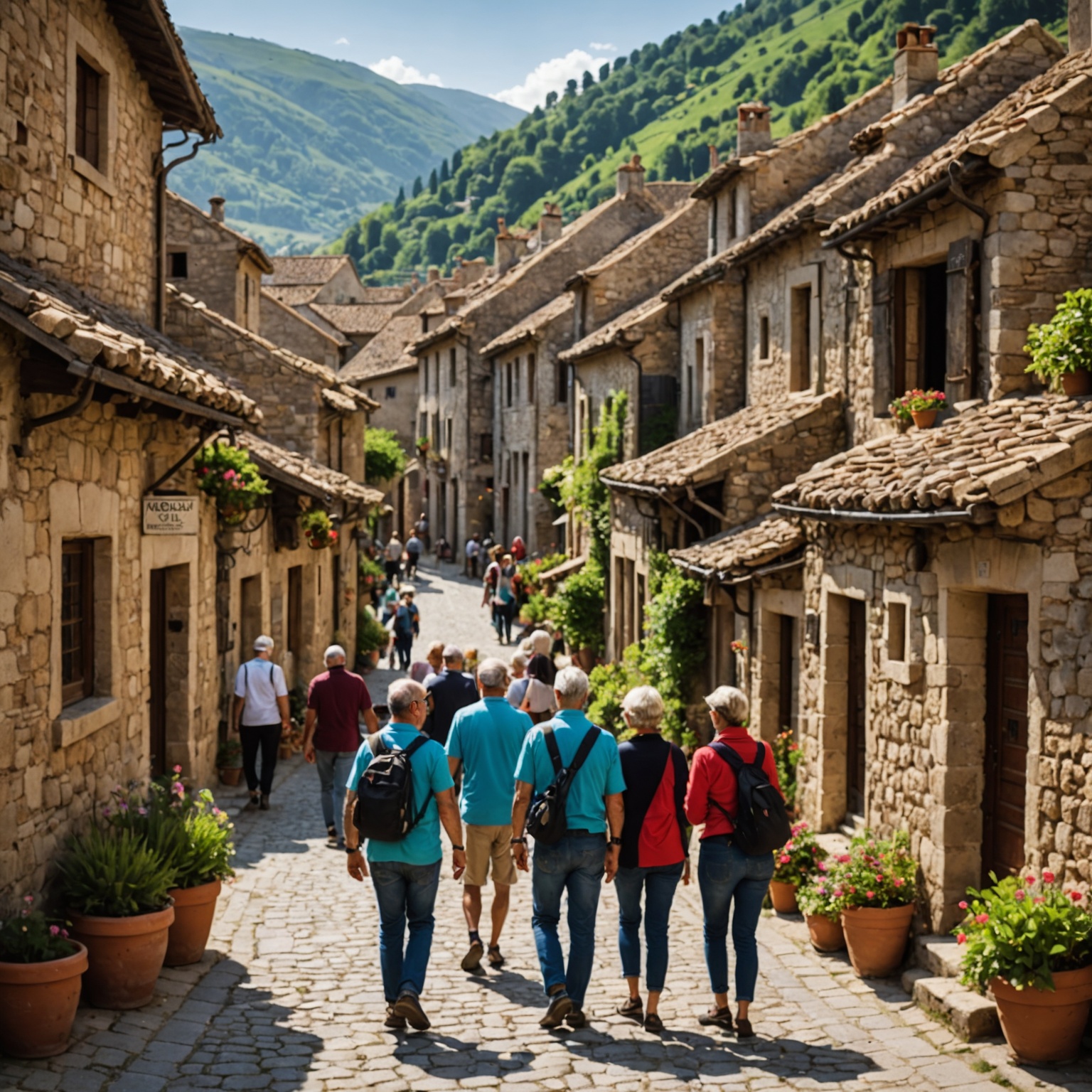 People enjoying slow travel