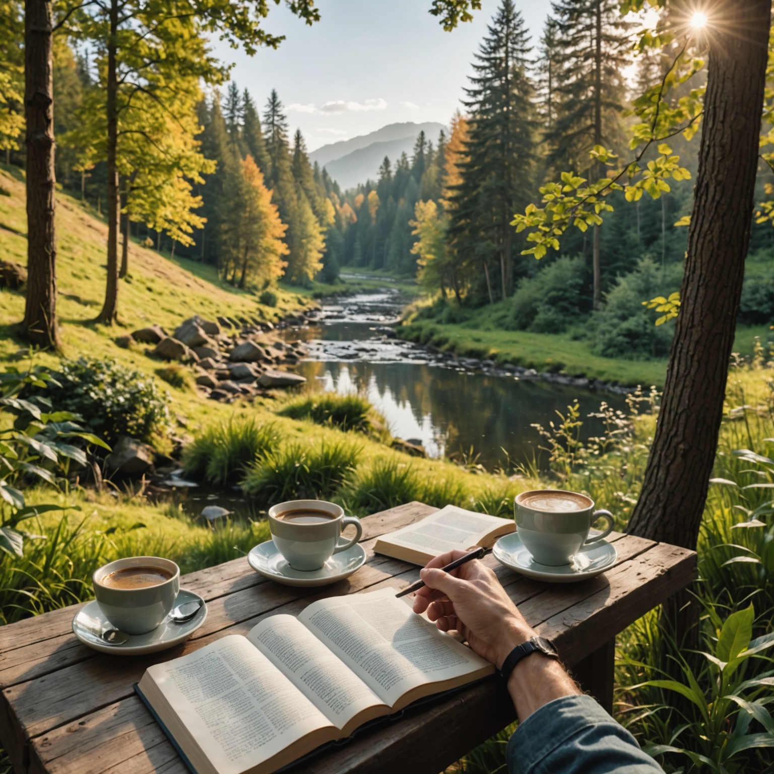 Person enjoying slow morning