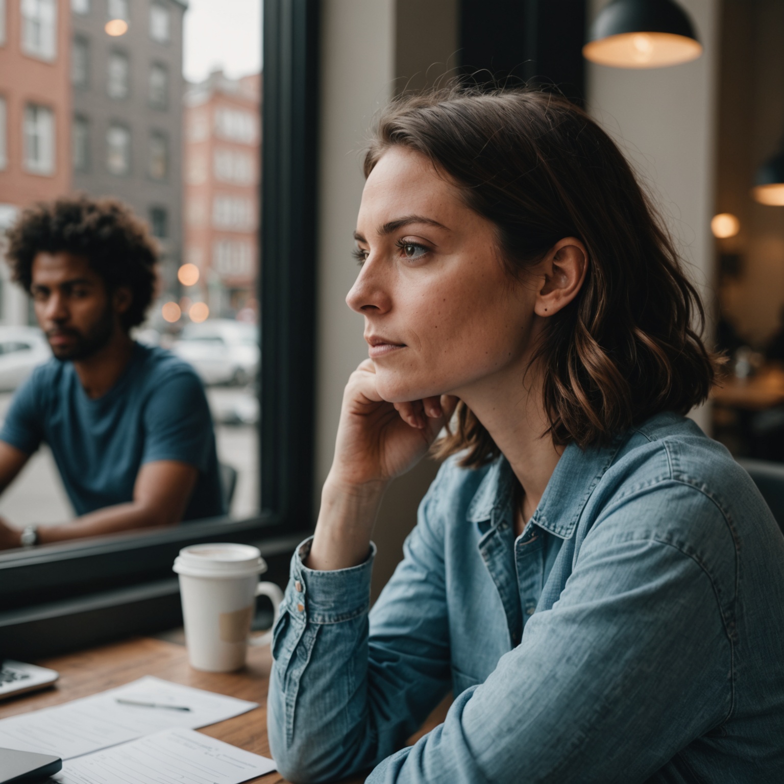 Person reflecting on priorities Person reflecting on priorities