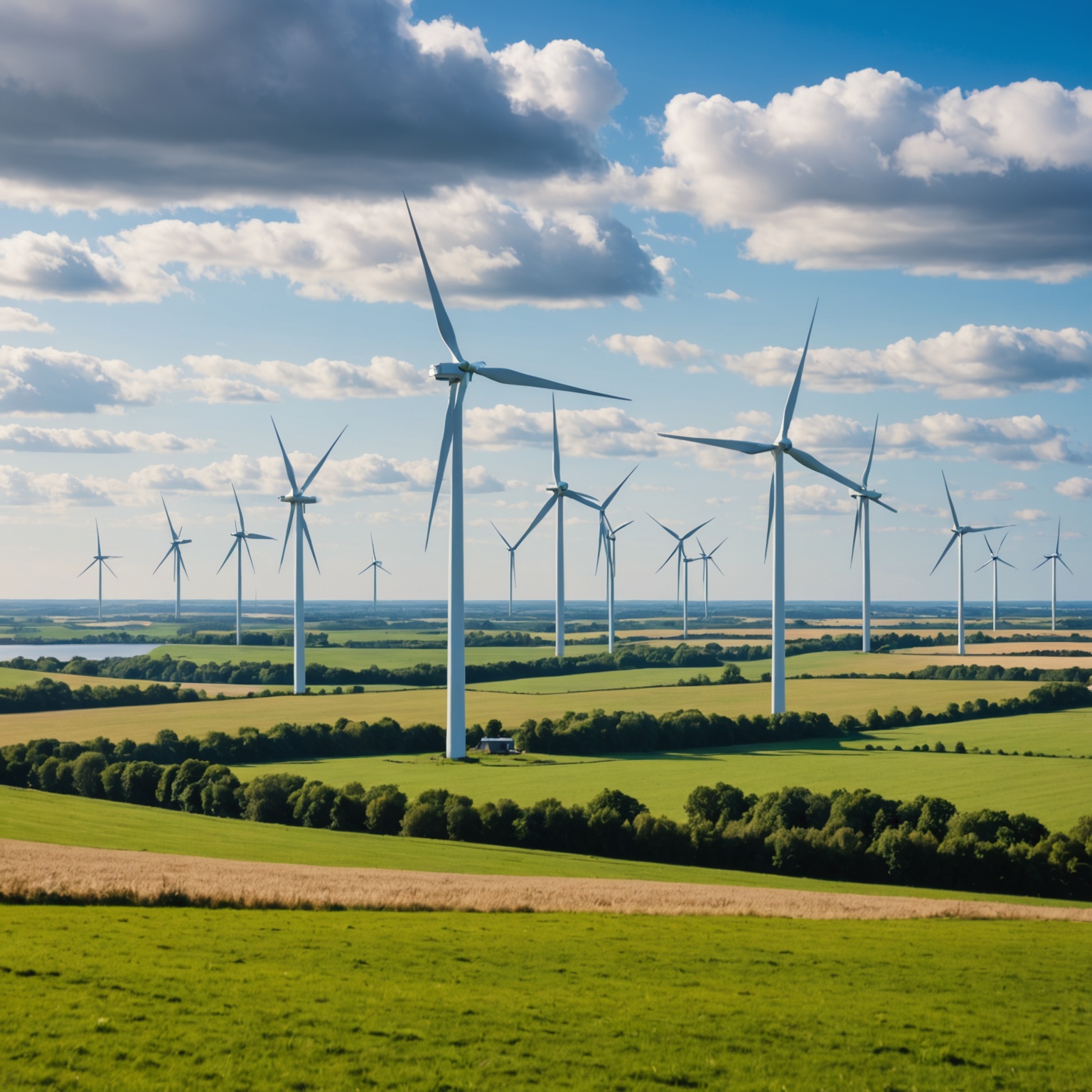 Scenic view of wind turbines in Denmark Scenic view of wind turbines in Denmark