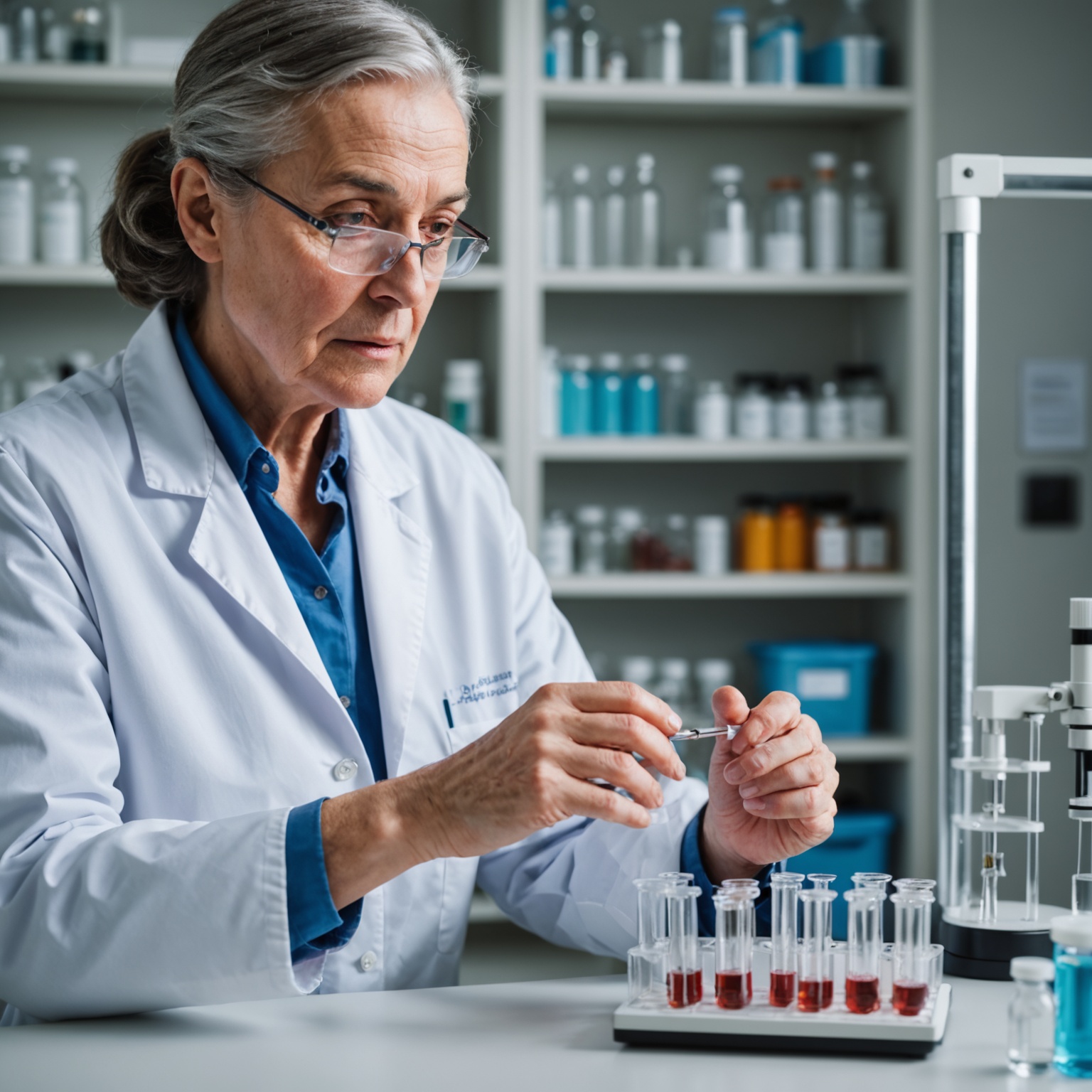 Scientist Examining Alzheimer's Treatment Scientist Examining Alzheimer's Treatment