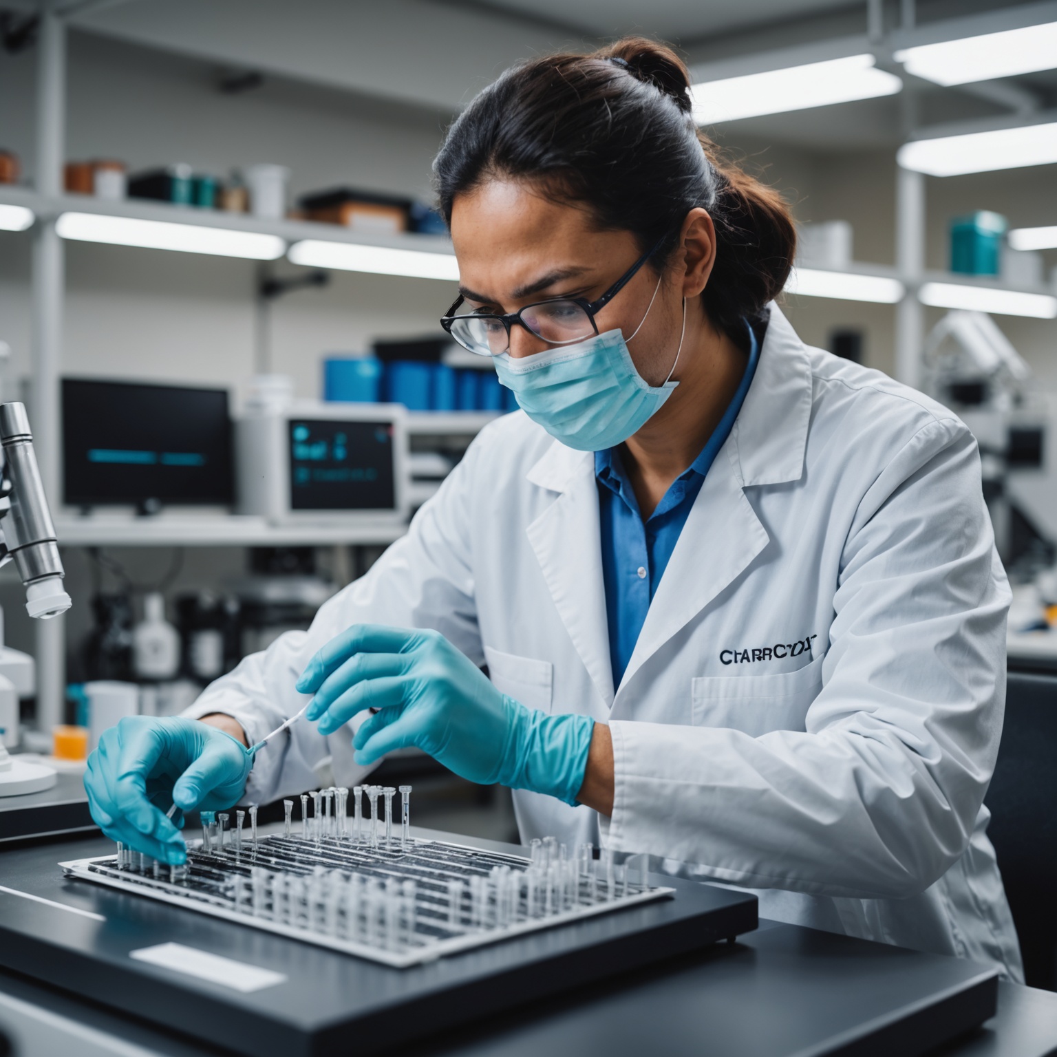 Scientist using CRISPR-Cas9 technology