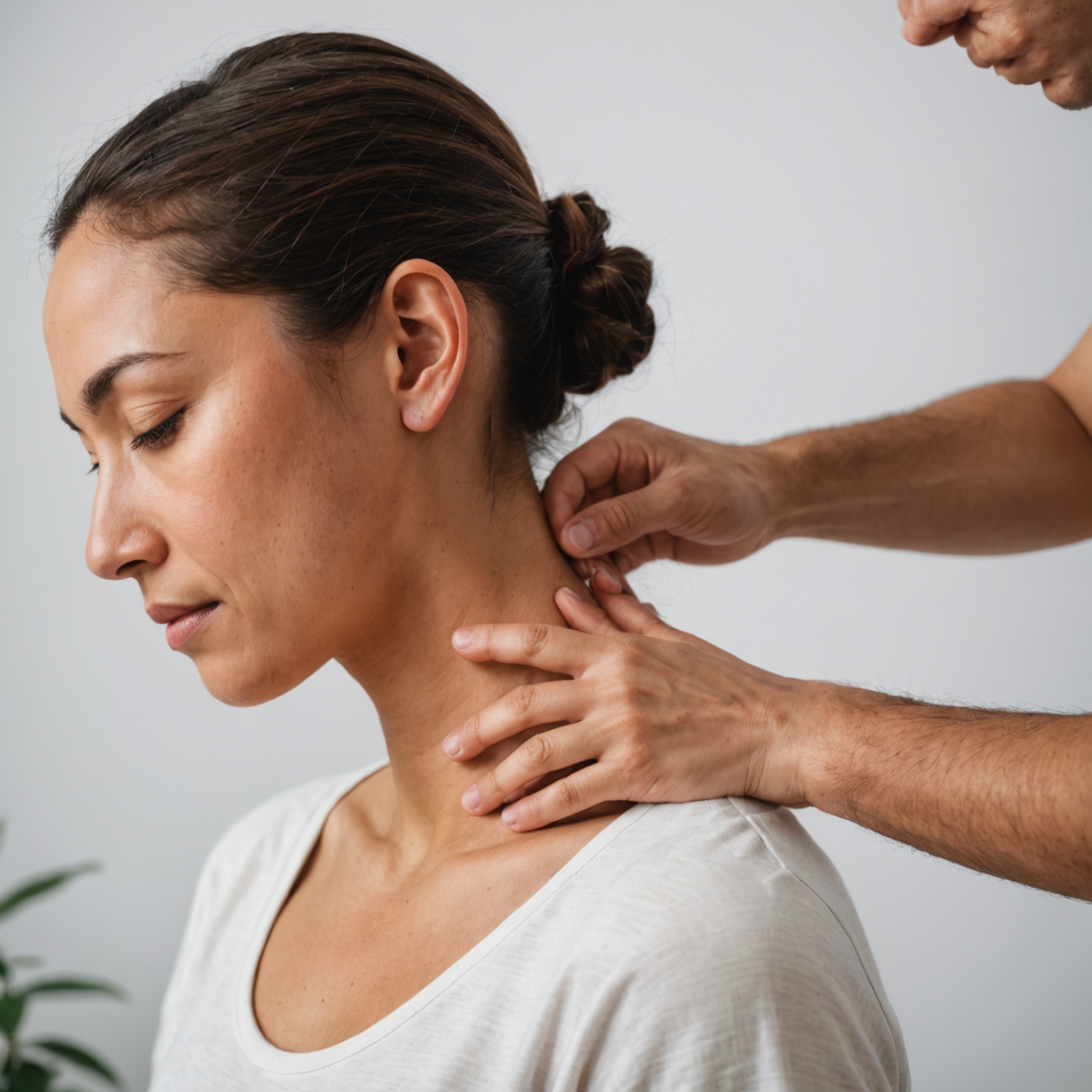 Self-massage technique on neck and shoulders Self-massage technique on neck and shoulders
