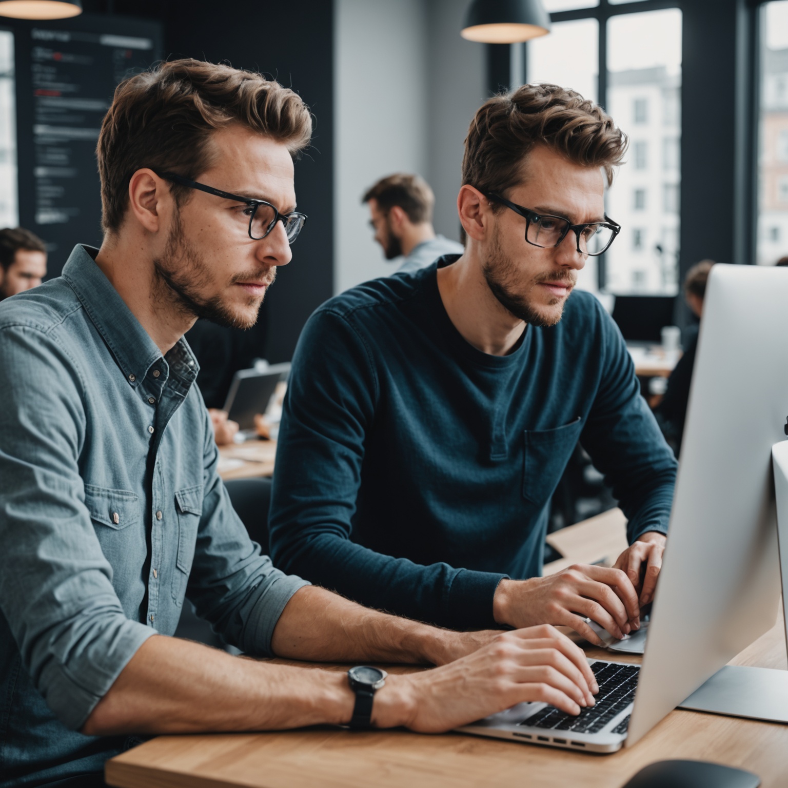 Software Developers Reviewing Code Software Developers Reviewing Code