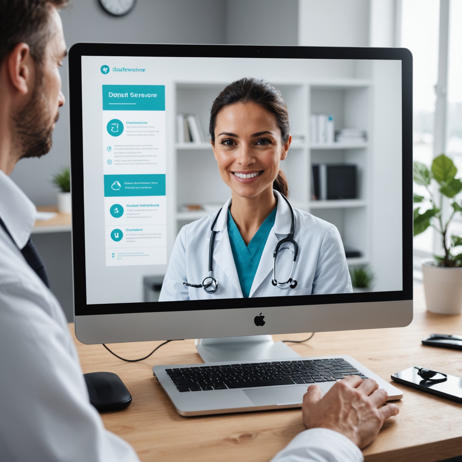Telemedizin-Beratung auf einem Computerbildschirm
