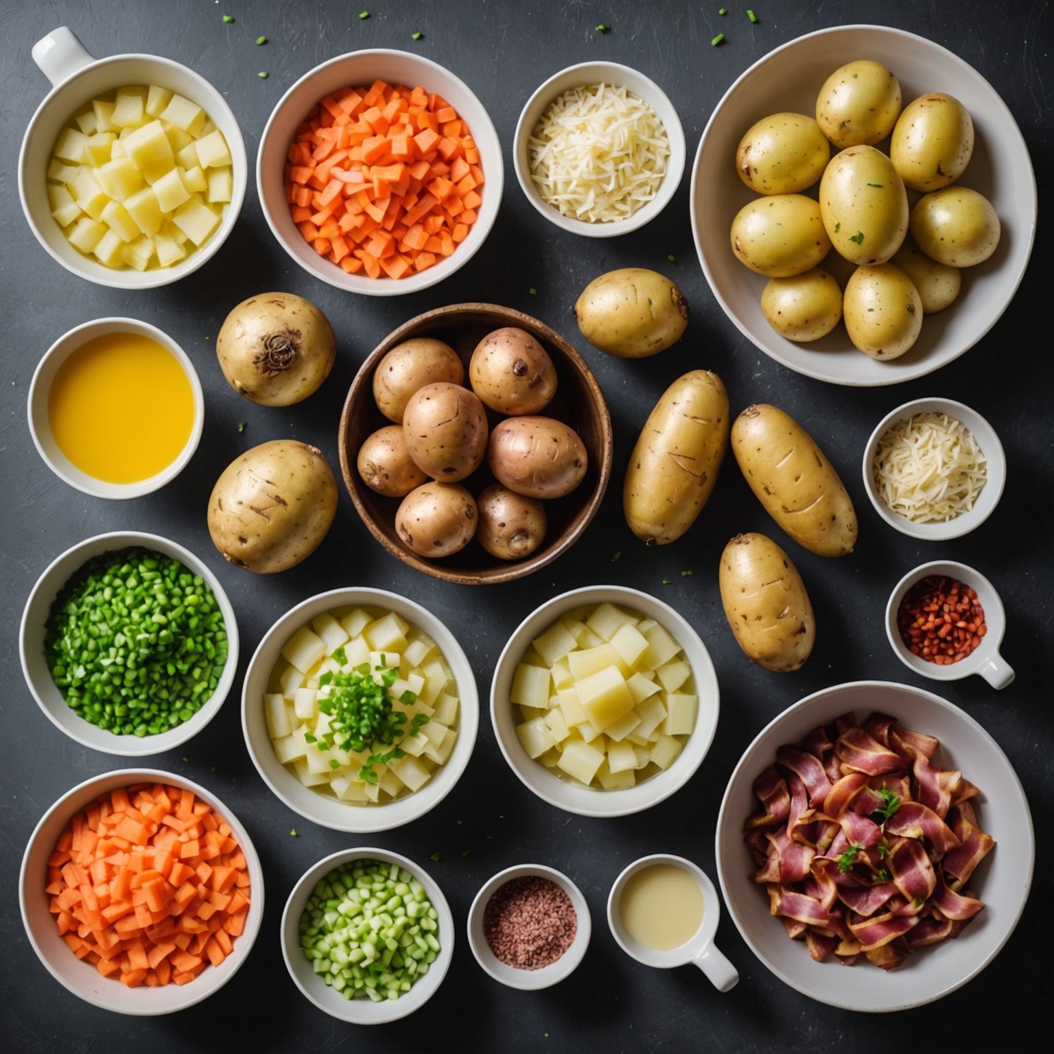 Traditional German Potato Soup Ingredients