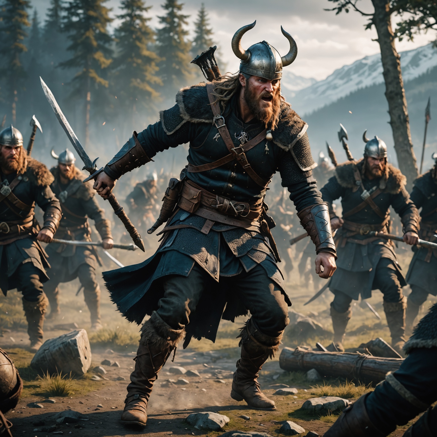 Viking warrior in combat