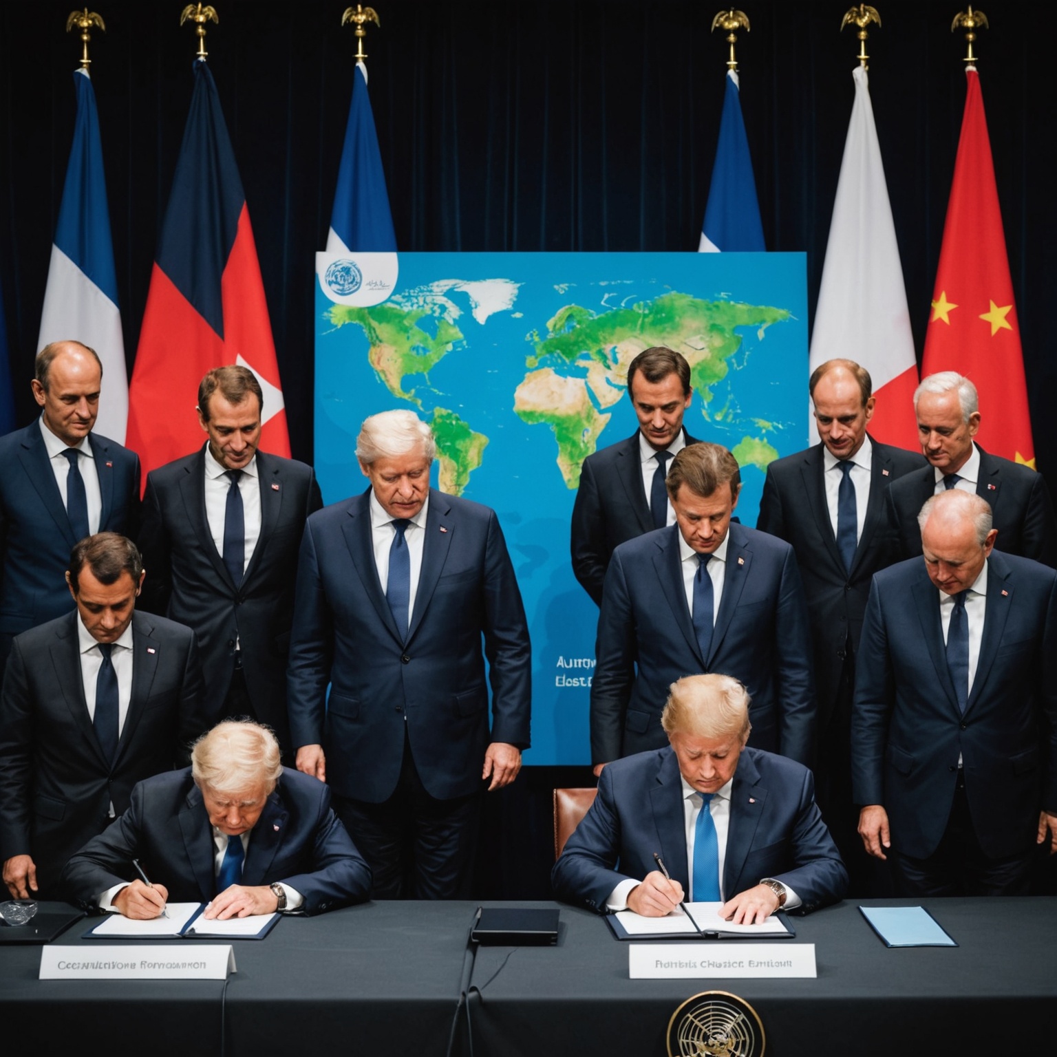 World leaders signing Paris Agreement World leaders signing Paris Agreement