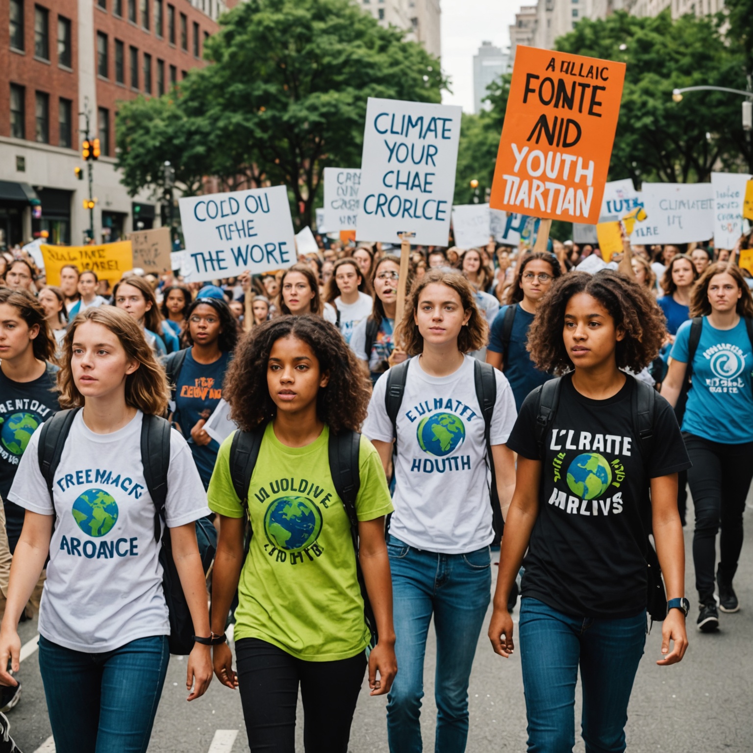 Youth activists at climate march Youth activists at climate march