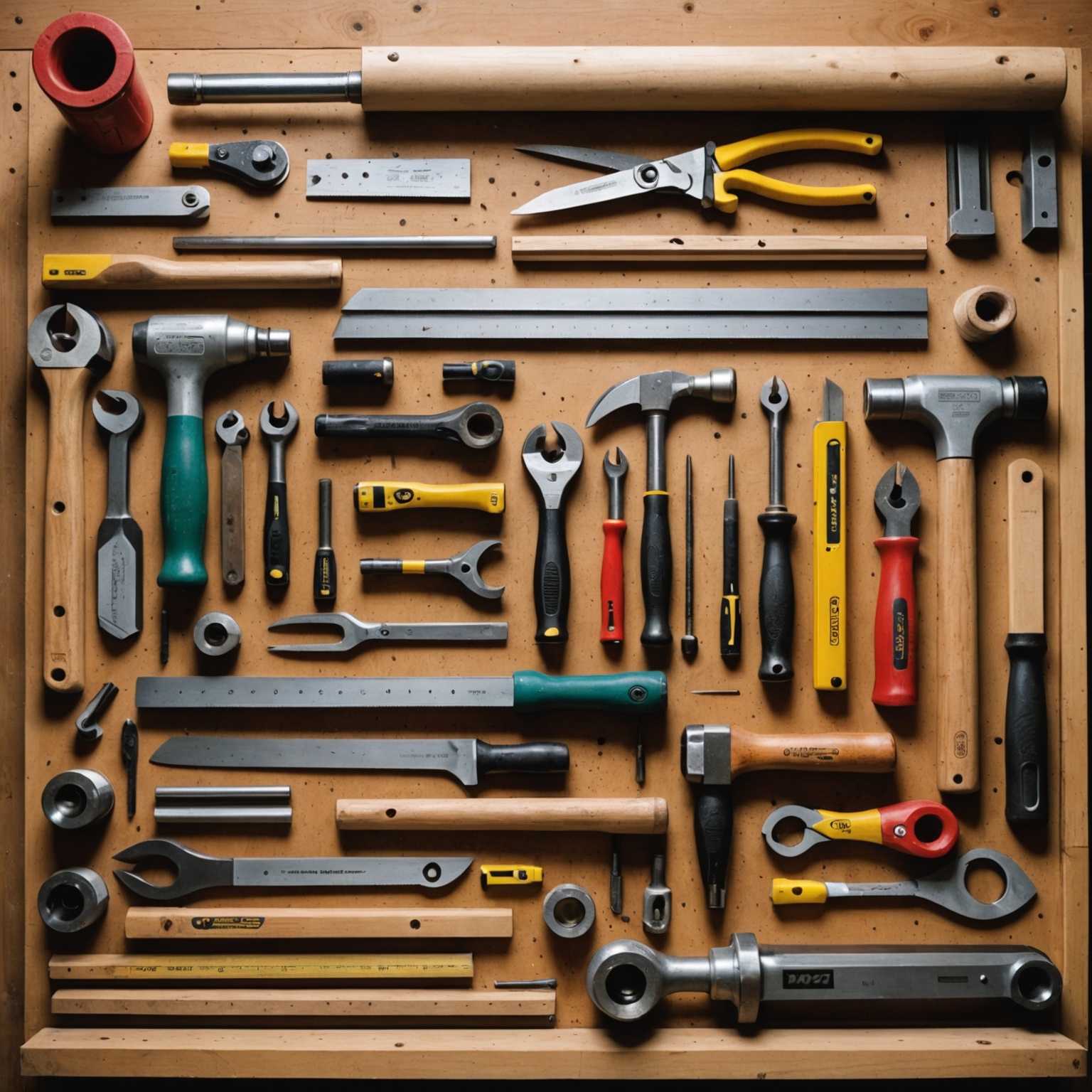 woodworking tools on workbench woodworking tools on workbench